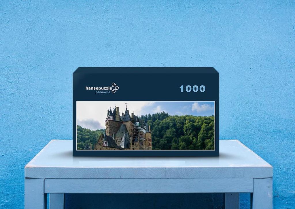 hansepuzzle 68956 - Burg Eltz Puzzle, 1050 Teile, Gebäude, 60,0 x 46,0cm mit hochwertiger Aufbewahrung, Kartonbox und wiederverschließbarem Beutel
