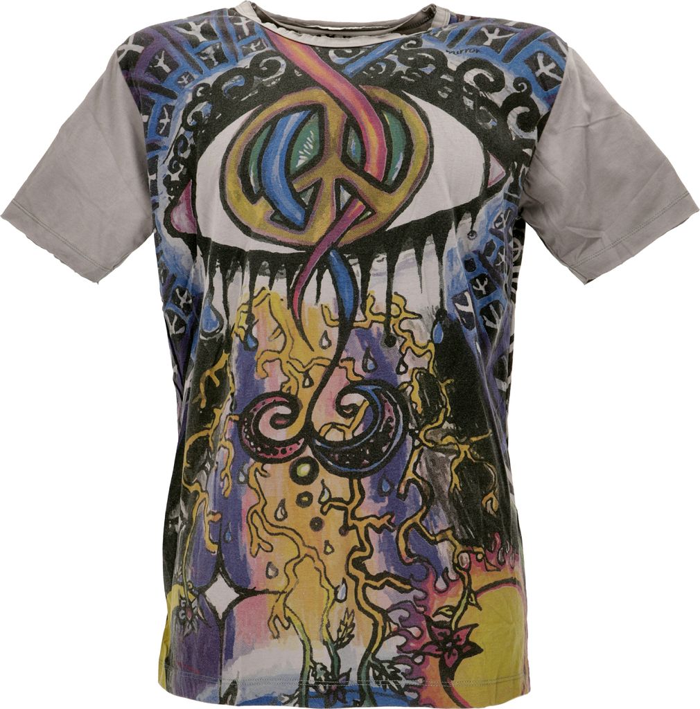 Mirror T-Shirt - Peace / Grau, Herren, Baumwolle, Größe: L