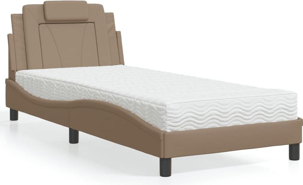 vidaXL Bett "Viana" mit Matratze Cappuccino-Braun 80x200 cm Kunstleder