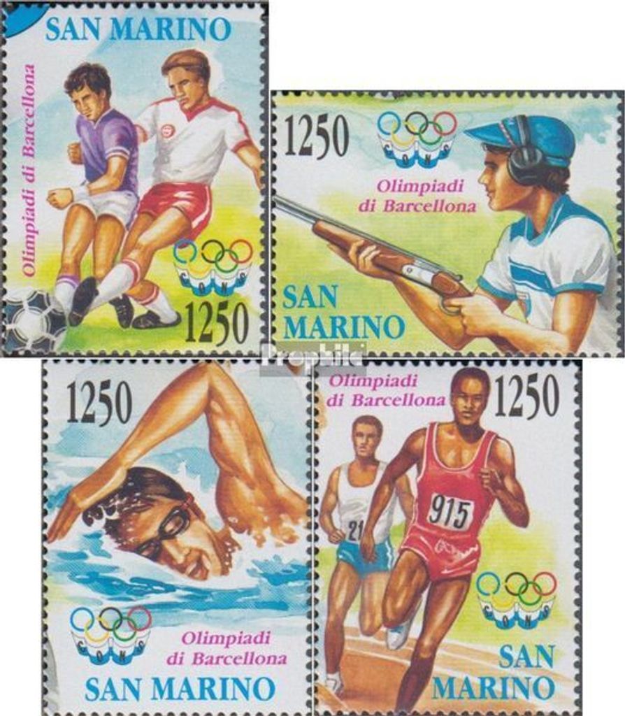 Briefmarken San Marino 1992 Mi 1510-1513 (kompl.Ausg.) postfrisch Olympische Sommerspiele92 Barcelona