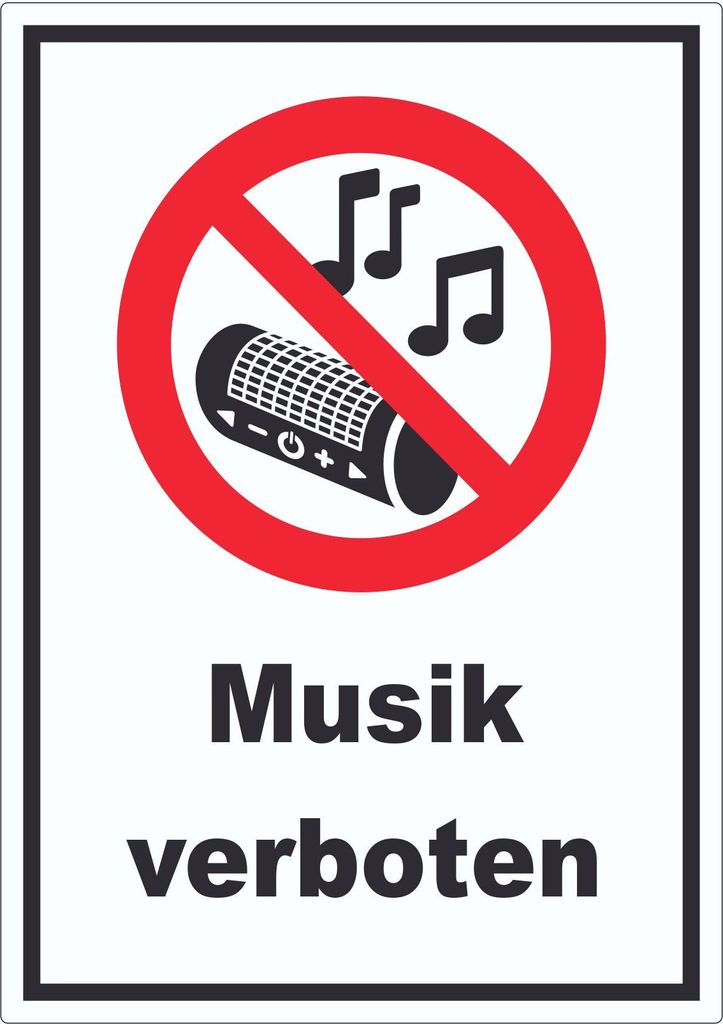 Aufkleber Musik verboten A6 (105x148mm)