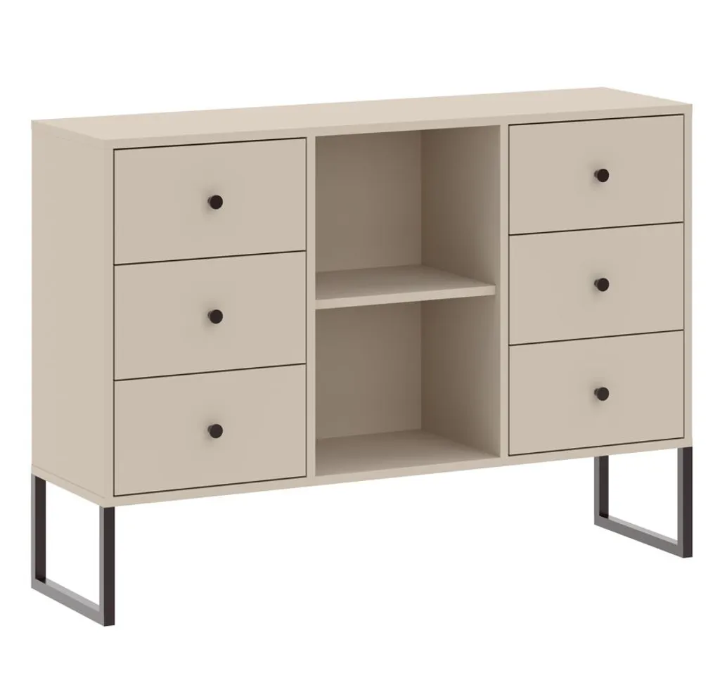 Meuble de rangement SANGER cachemire - Commode combinée gain de place