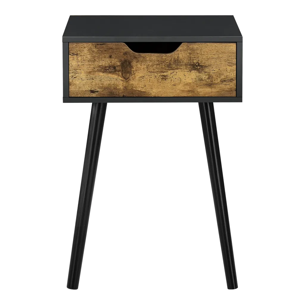 Table d'appoint Östersund 60x40x30 cm avec tiroir Noir et Bois Foncé