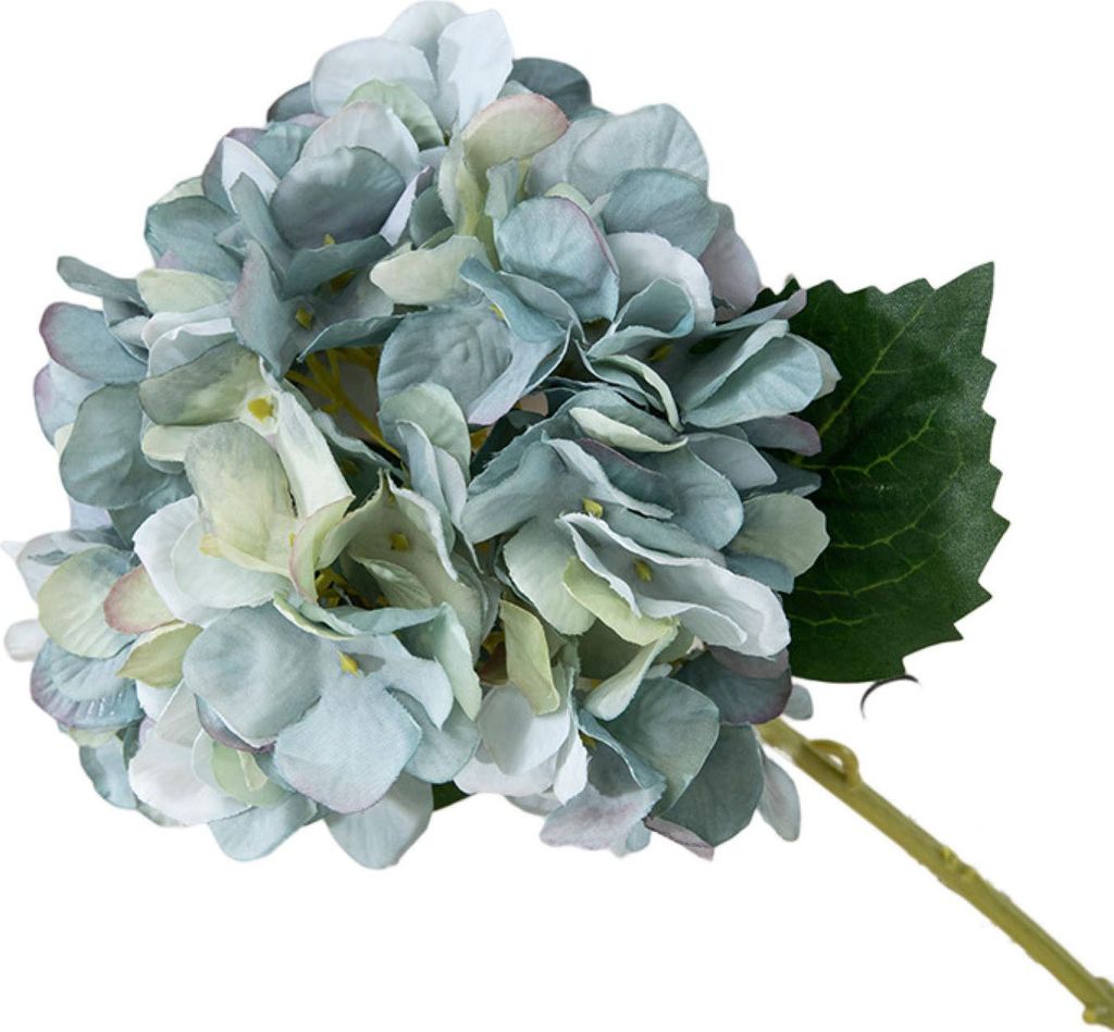 künstliche Blume Single Branch Realistische dekorative Hochzeitsstrauß Mini Hortensie Blumenheimdekoration-Blau