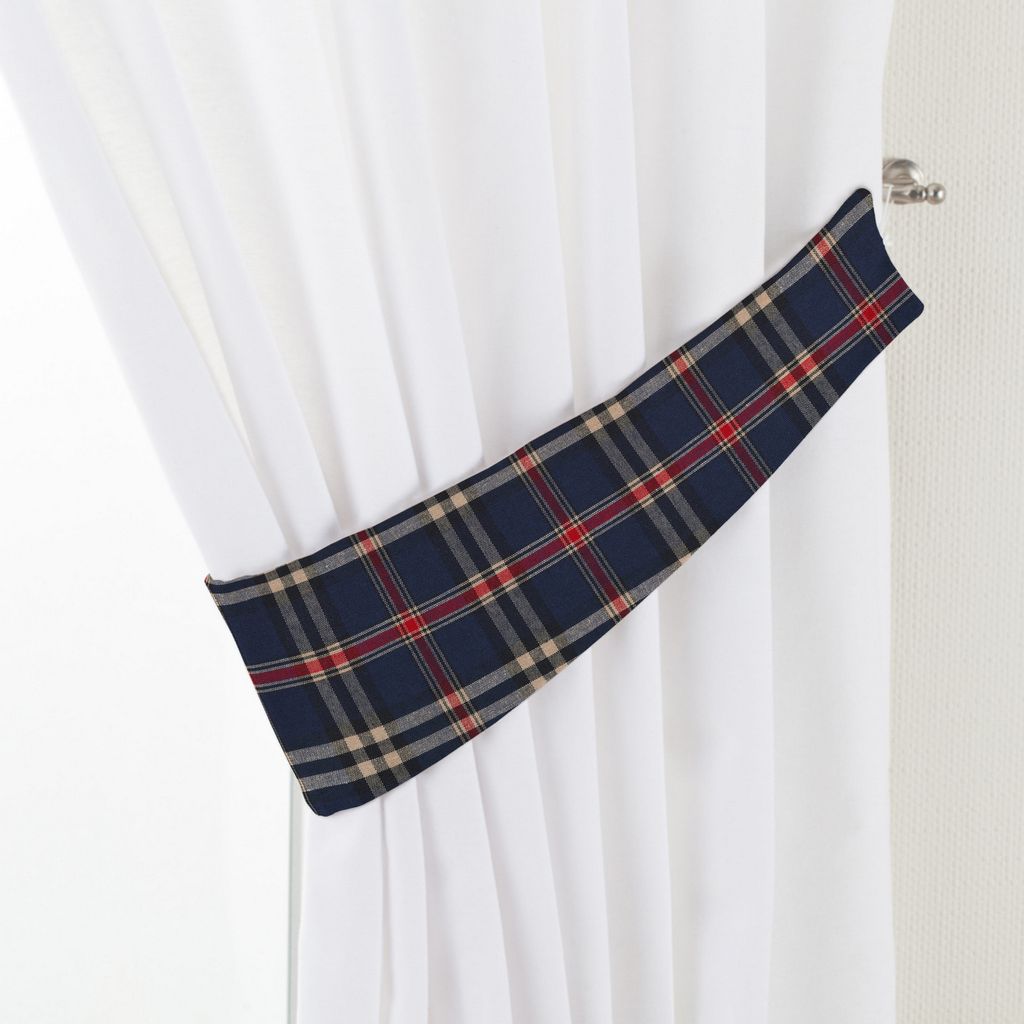 Dekoria Raffhalter Victoria, blau-rot, 12 x 70 cm