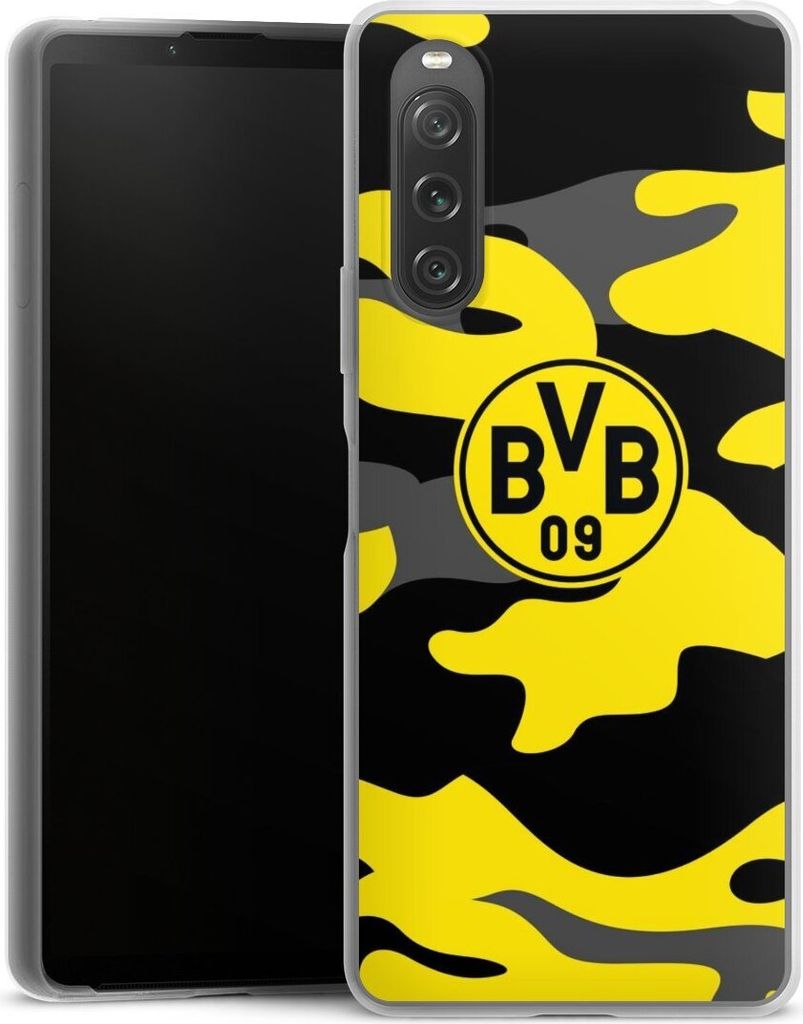 DeinDesign Slim Hülle für Sony Xperia 10 V Silikon Case Ultra Dünn Handyhülle BVB Borussia Dortmund Fanartikel