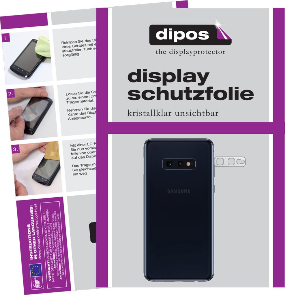 6x Schutzfolie für Samsung Galaxy S10e Kameralinse klar Displayschutzfolie Folie Display Schutz dipos