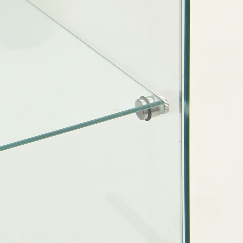 Glasvitrine Vitrinenschrank - Style B - Doppeltür - LED-Beleuchtung - 4 Böden - Standvitrine - Weiß