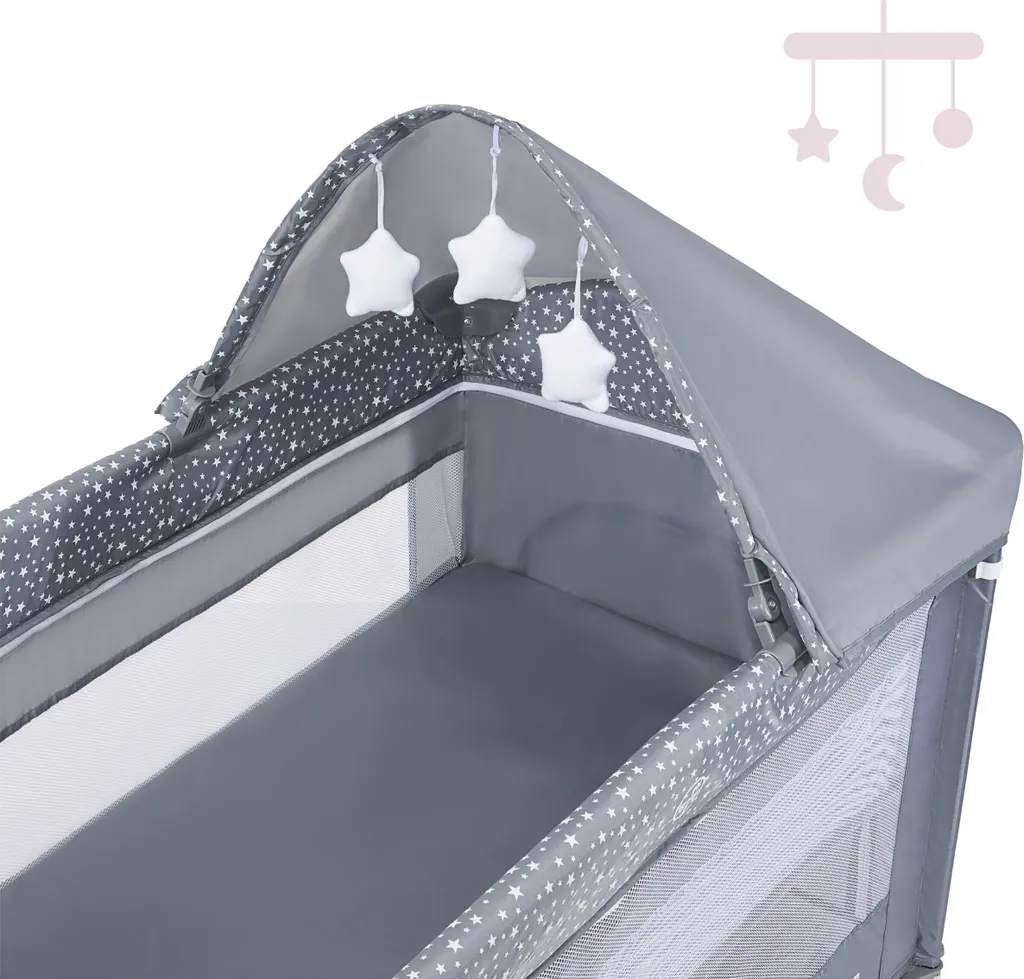 Lit de voyage Happy Traveler BASIC PLUS gris - Lit pliant bébé compact
