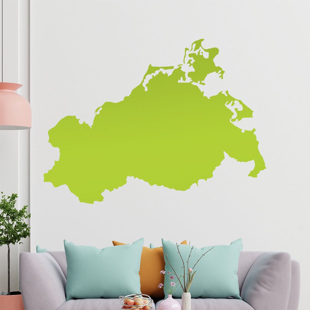 KIWISTAR Bundesland Mecklenburg-Vorpommern - Schwerin Rügen Wandtattoo in 6 Größen - Wandaufkleber Wall Sticker - Dekoration, Küche, Wohnzimmer...
