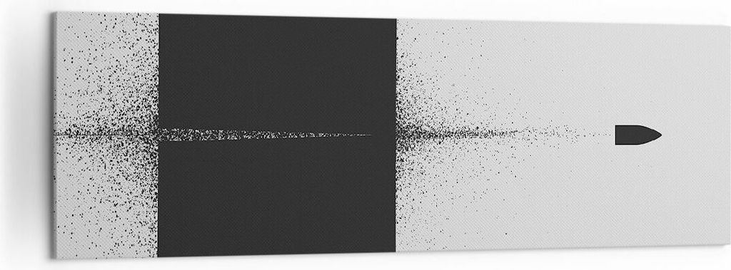 Bild auf Leinwand - Leinwandbild - Einteilig - Kugel Schwarzweiß Modern - 160x50cm - Wand Bild - Wanddeko - Wandbilder - Leinwanddruck - Bilder - ...