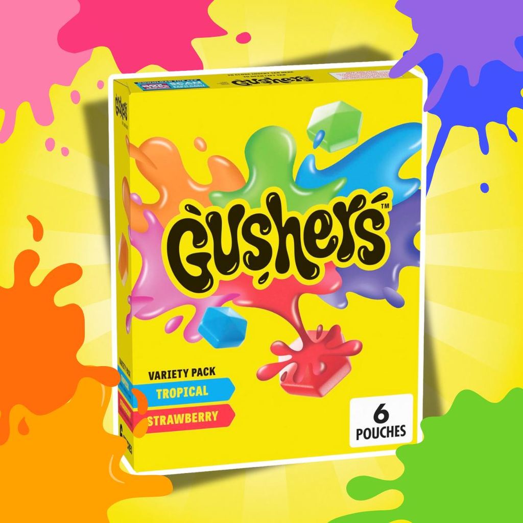 GUSHERS Fruitige Snacks, Assortiment – Tropisch & Aardbei, Productafbeelding 