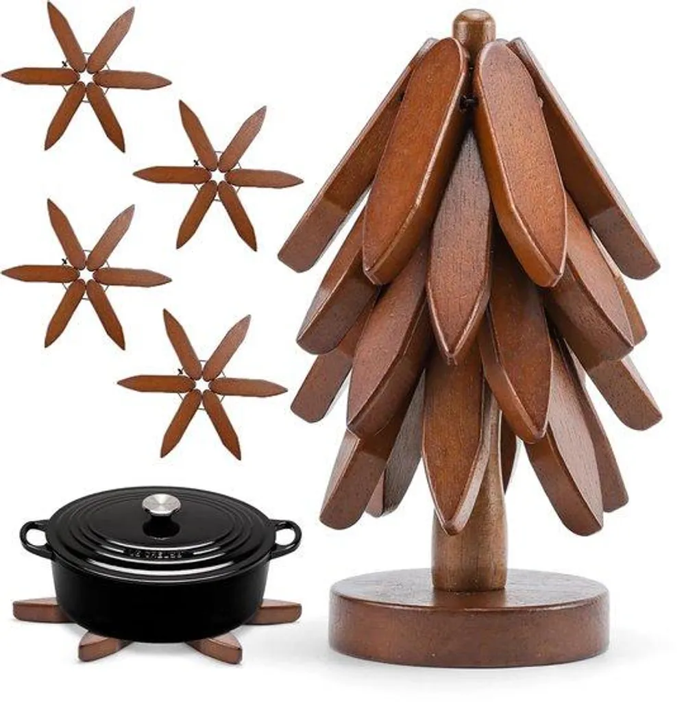 Cales en bois haute température noyer et noir, set de 4 pièces durables