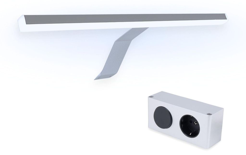 kalb | LED Aufbau Spiegelleuchte Lancea 34cm Steckdose & Produktbild 