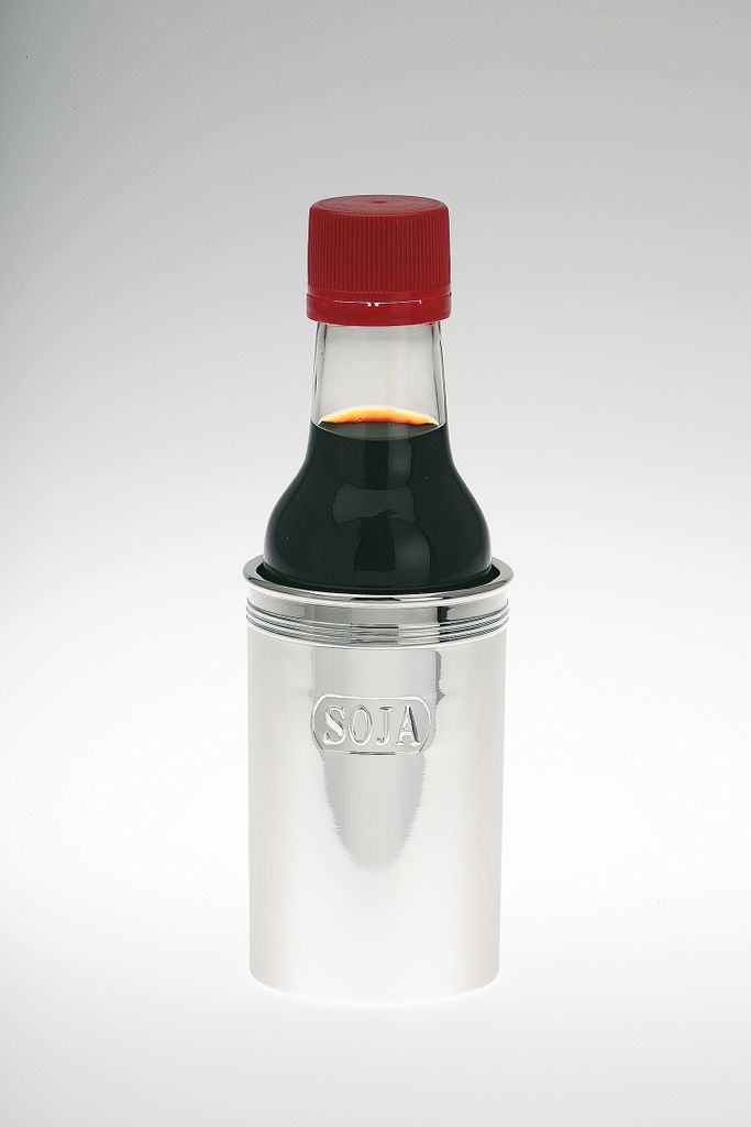 Soja-Ständer inklusive Flasche versilbert H 17,0cm