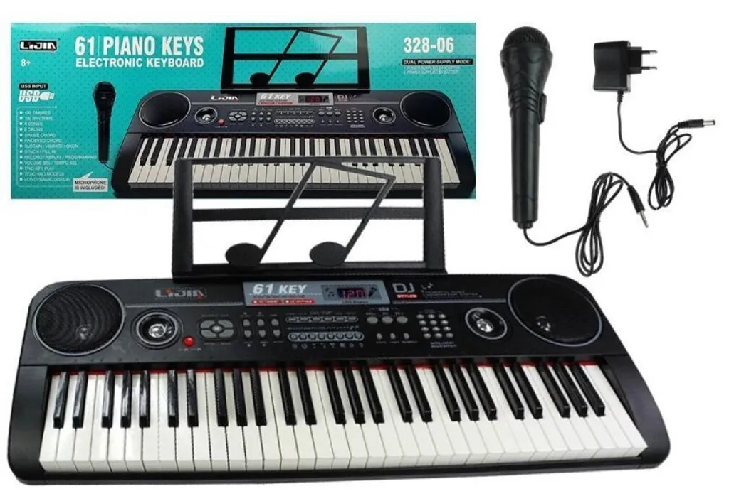 Orgue à clavier 328-06 multifonction avec micro et secteur noir - 11