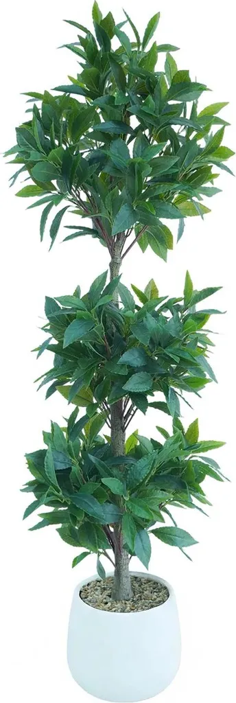 Arbre artificiel 120 cm sans entretien, pot blanc inclus - Fini les plantes mortes