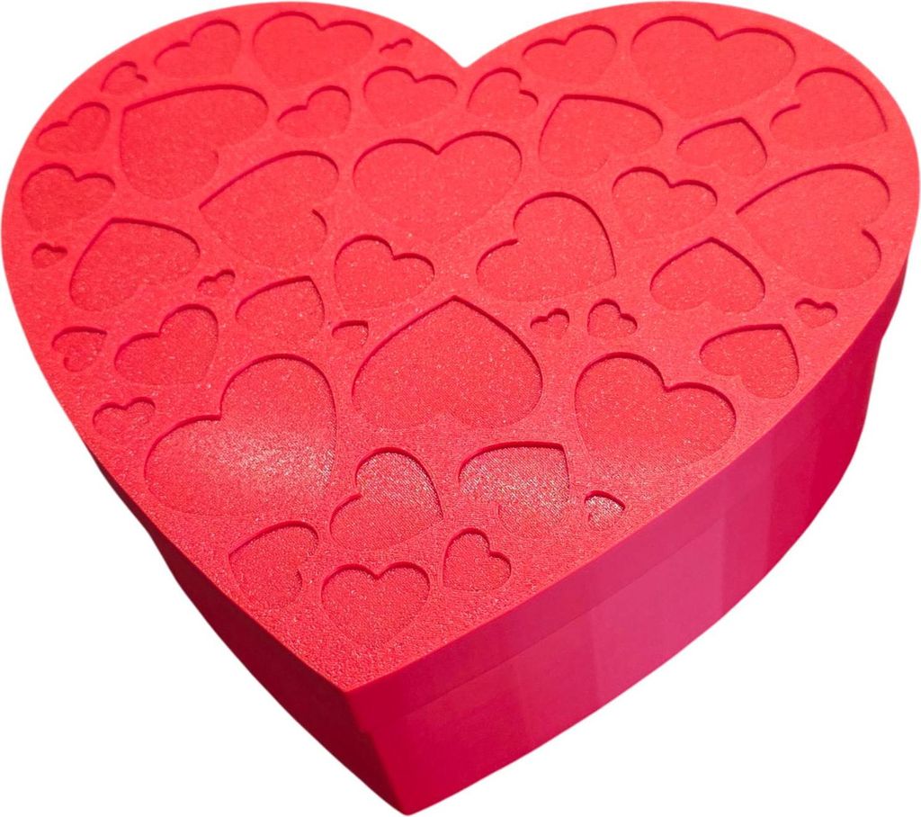 Geschenkbox Herz mit Deckel ca. 20cm groß Rot Rot Rot