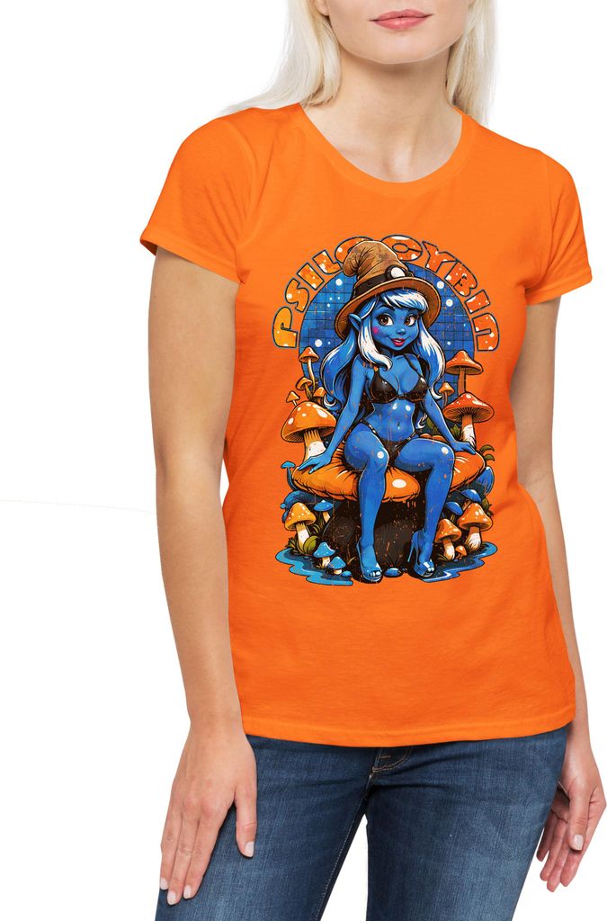 Urban Backwoods Shroom Fairy, Damen T-Shirt, Farbe: Orange, Größe: L