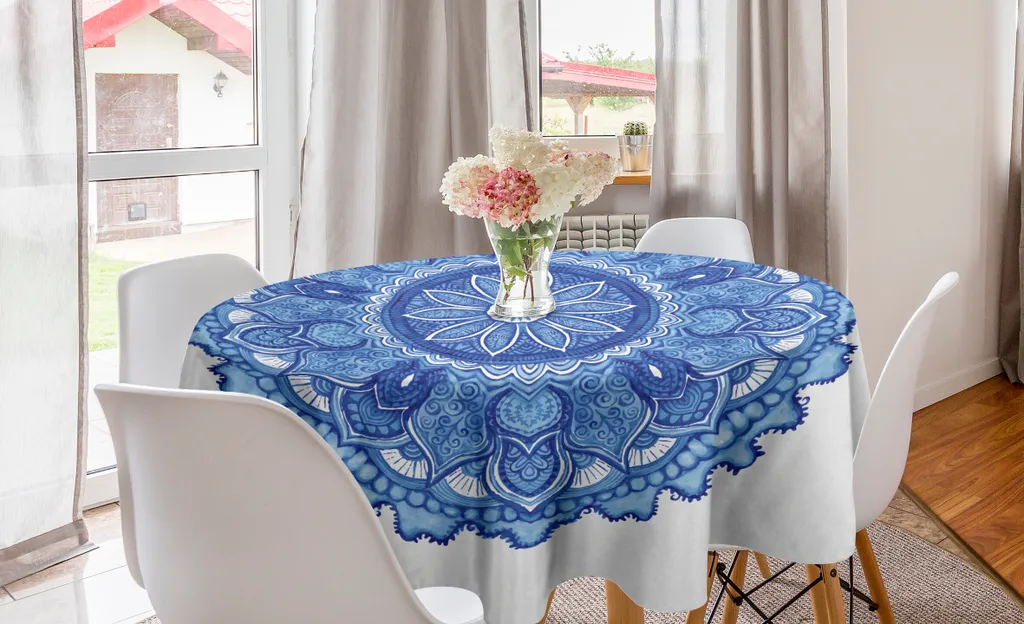 Abakuhaus Tovaglia Rotonda Mandala 150cm Blu | Per Momenti in Famiglia