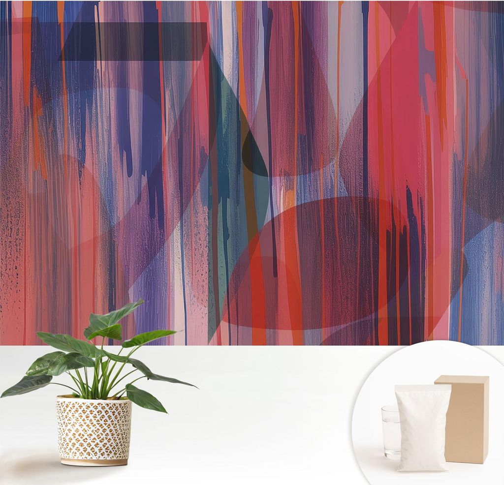 Fototapete - 152x104 cm - Tapete - Wandtapete - Wandbilder - Dekofolie - Tapete Folie - Wand - Dekoration - Wohnzimmer - Regenbogenstreifen