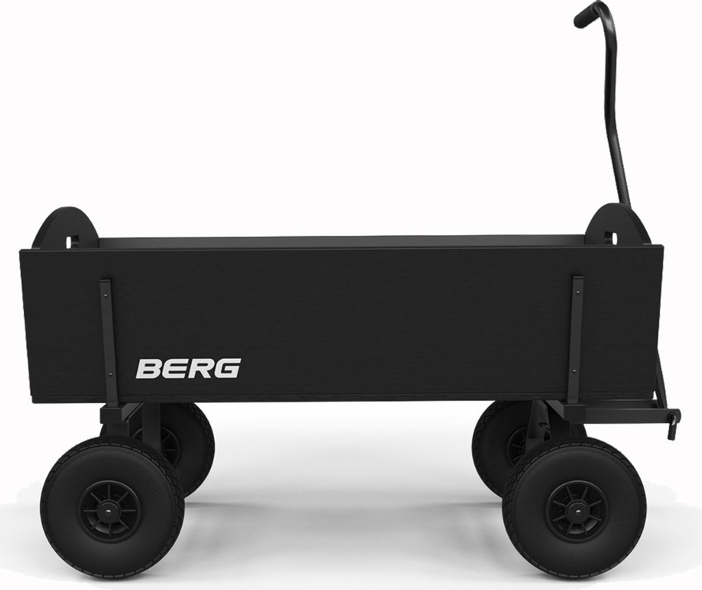 BERG Bollerwagen XL Schwarz mit Holzplatten Produktbild 2