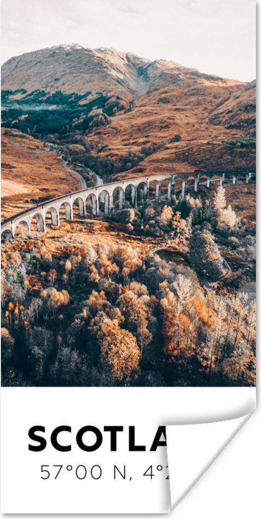MuchoWow Poster Schottland - Herbst - Berge 40x80 cm - Dekoration
