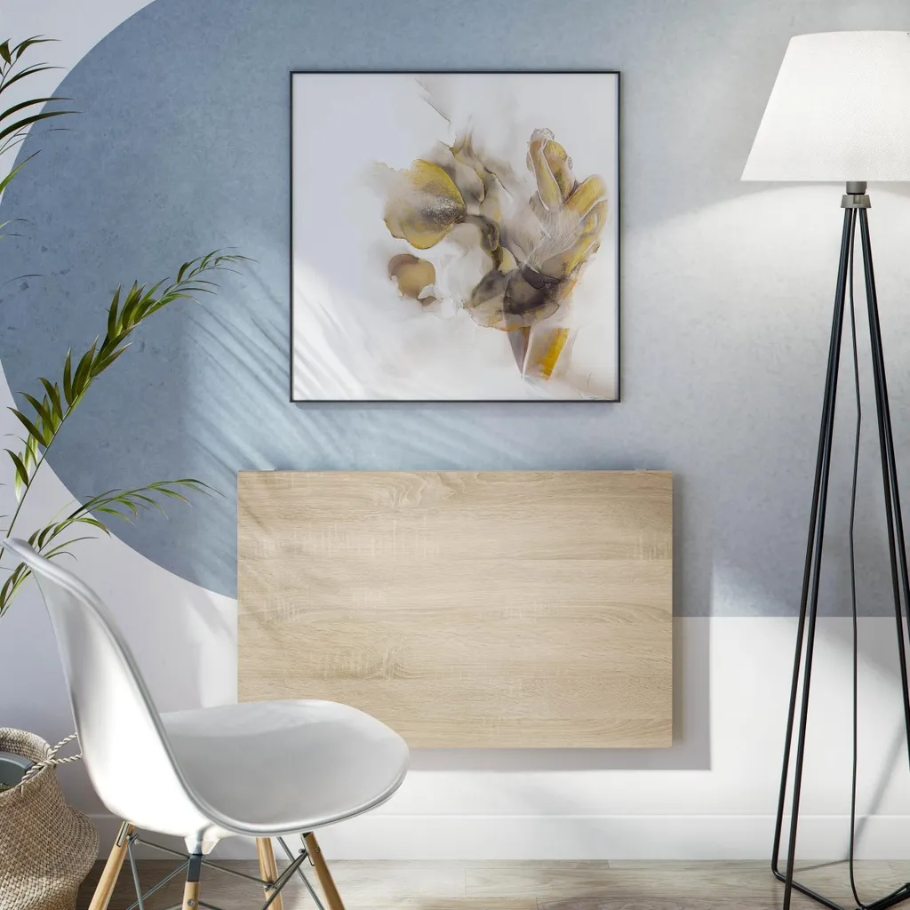 Petite Table Murale Pliable en Bois Chêne Canadien Design Ergonomique - 3