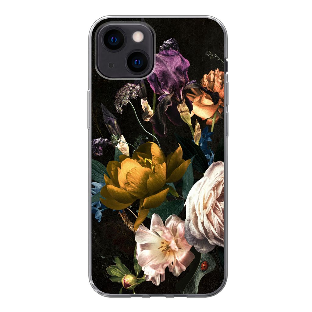 MuchoWow Handyhülle Schutzhülle Hülle für iPhone 13 mini Blumen - Blumenstrauß - Muster Silikon Softcase Handy Hülle - Softcase