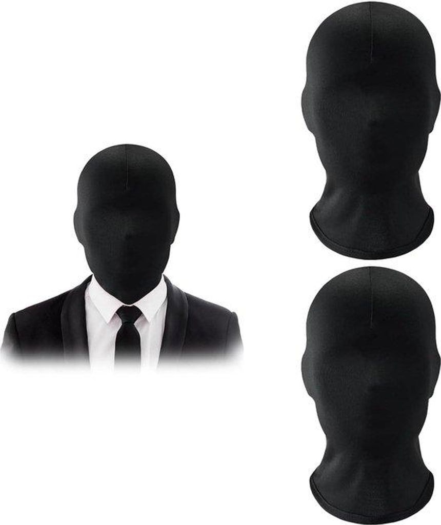 Schwarze Gesichtsmasken Halloween 2er Set