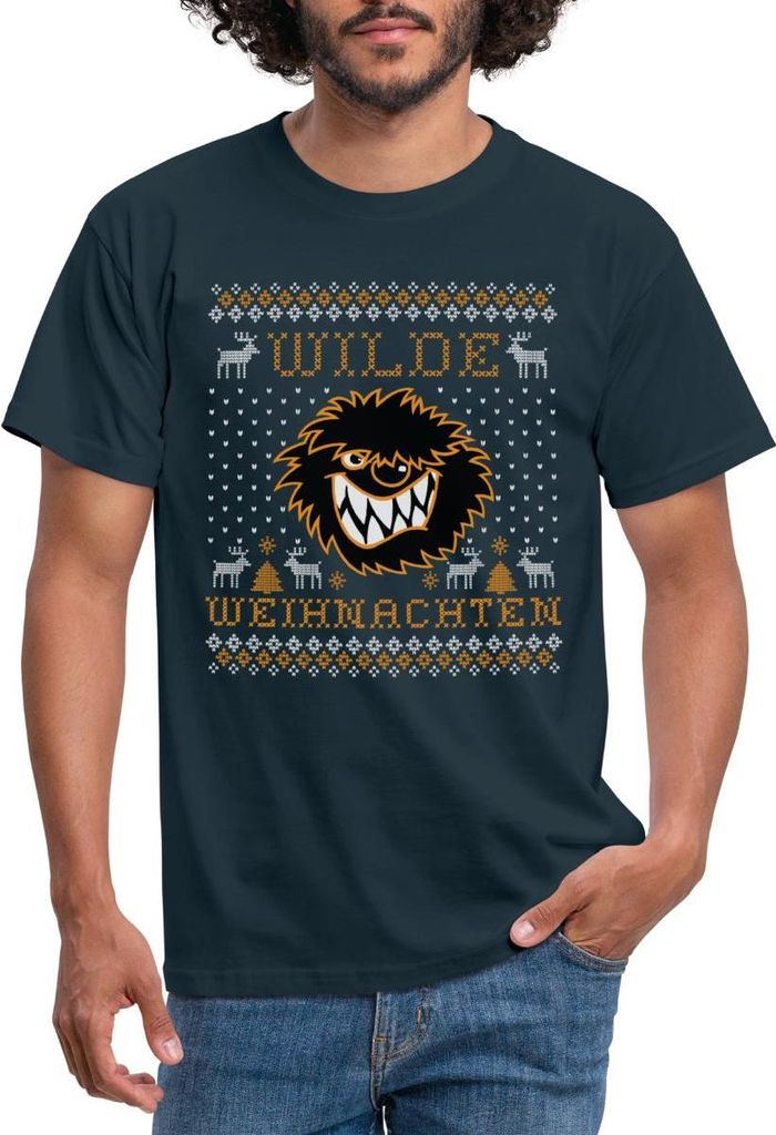 Spreadshirt Die Wilden Kerle Wilde Weihnachten Ugly Christmas Männer T-Shirt, 3XL, Navy