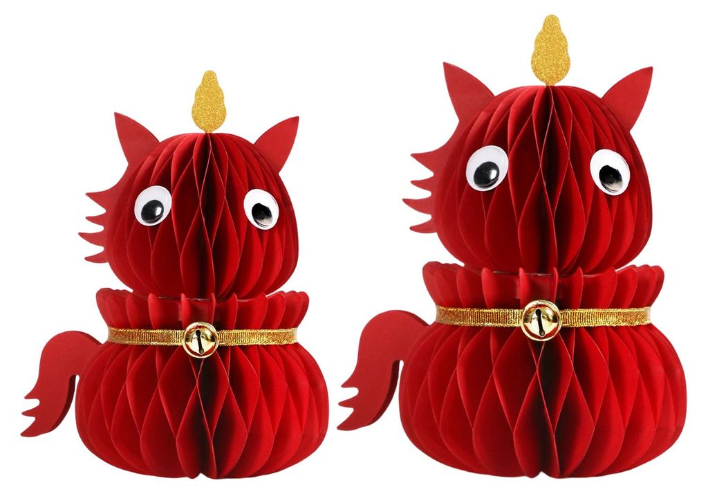 Chinesisches Neujahrspferde-Figur, ausziehbare Wabenform, Tierkreiszeichen-Pferde-Dekoration, 3D-Faltpferd aus Papier, Tischdekoration für das Fr...