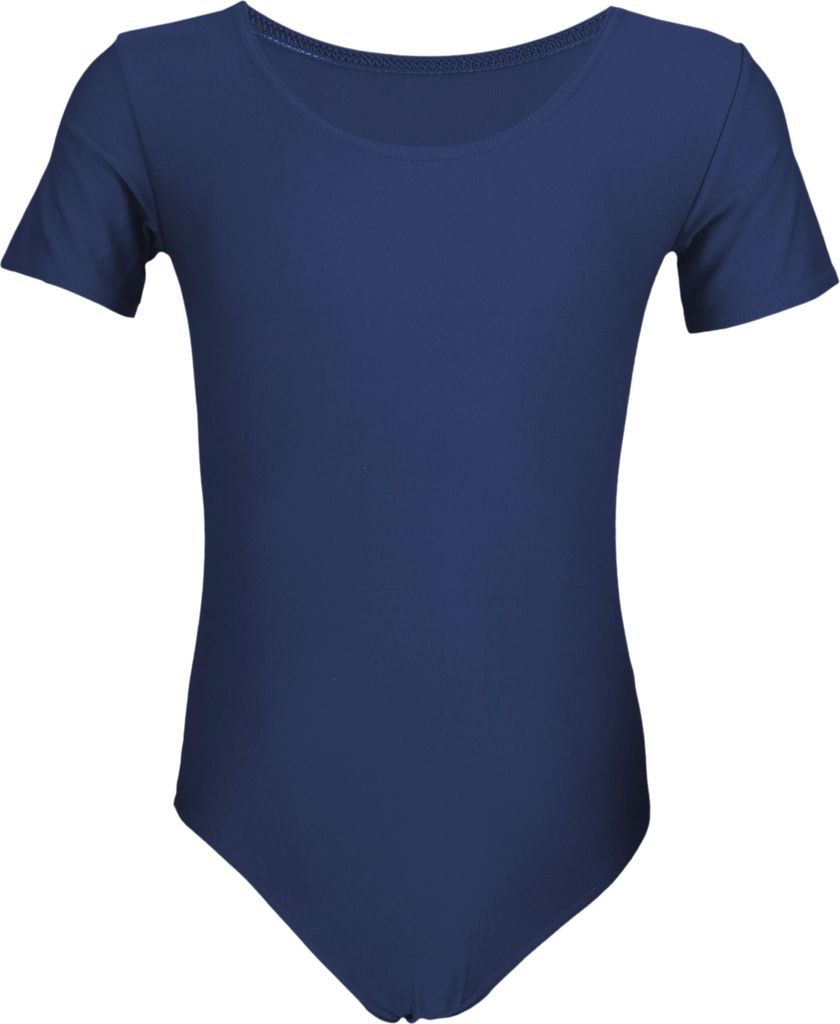 Aquarti Mädchen Kurzarm Ballettanzug Einfarbig, Farbe: Dunkelblau, Größe: 116