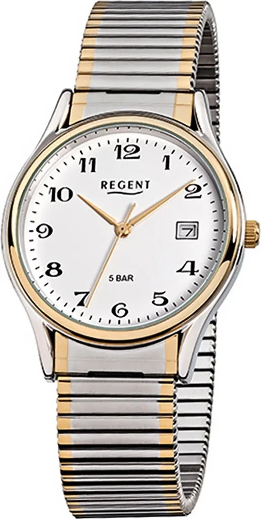 Montre Regent F-472 Bicolore Argent et Or avec Cadran Analogique Chic