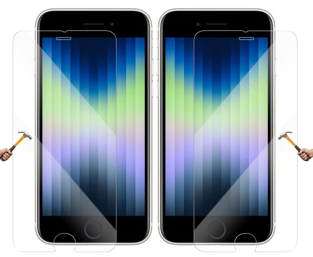 ino 2x Schutzglas kompatibel mit iPhone SE 3 iPhone SE 2 Panzerglas harte Schutzfolie Panzerfolie Displayschutzglas Glasfolie Displayfolie 9H SE3 SE2