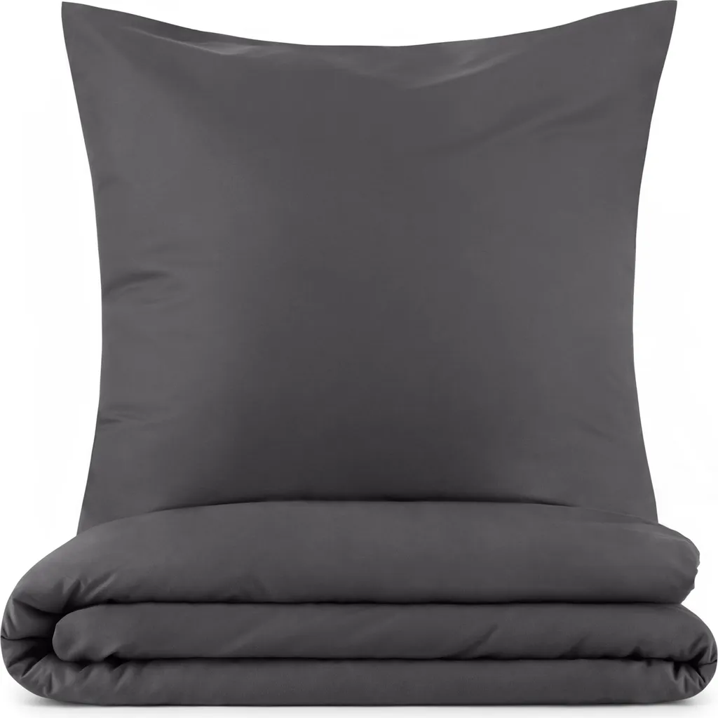Blumtal Biancheria da Letto 135x200 Grigio Scuro: Set 2 Pezzi in Microfibra