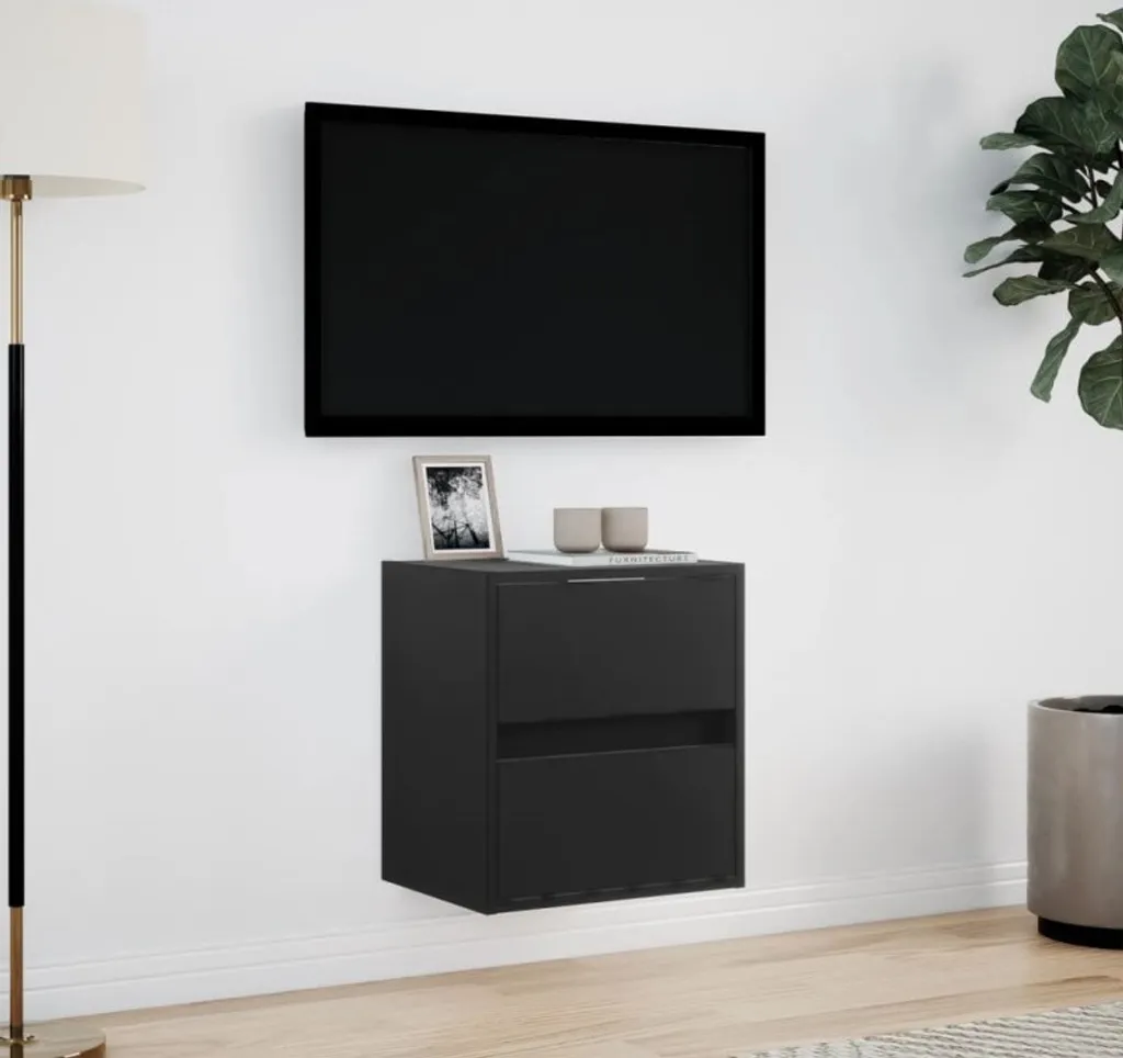 Mobiletto TV Sospeso Nero con LED - Ordine e Stile in Soggiorno - 9
