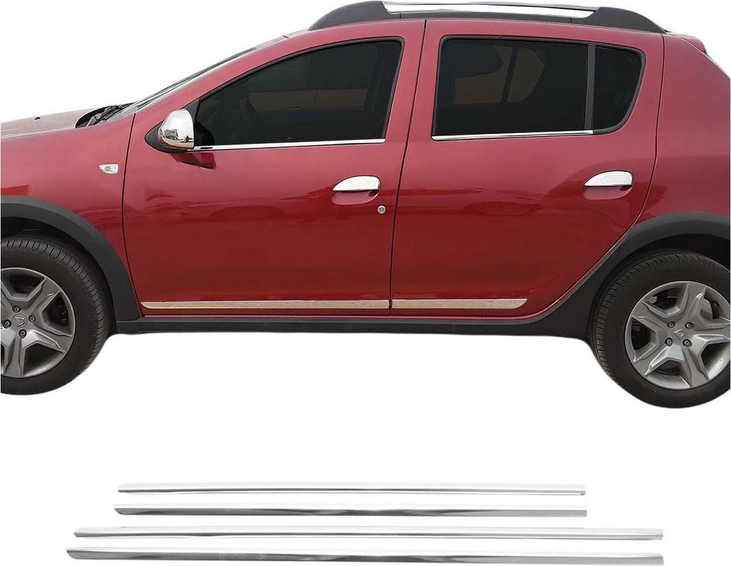 Fensterleisten Zierleisten für Renault Thalia 2013-2020 Edelstahl Chrom 4tlg