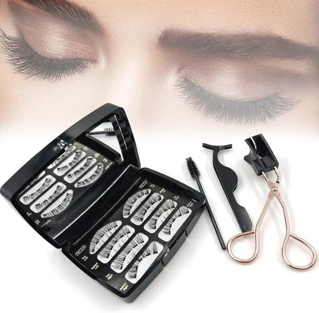 Pose de cils facile sans colle grâce au kit recourbe-cils magnétique