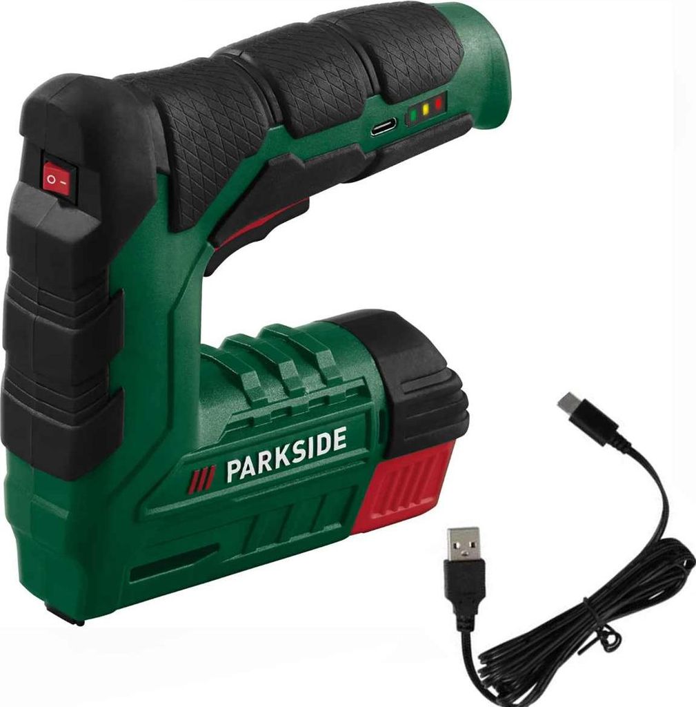 PARKSIDE Akku Tacker PAT 4 D6 mit Klammern u. Nägeln