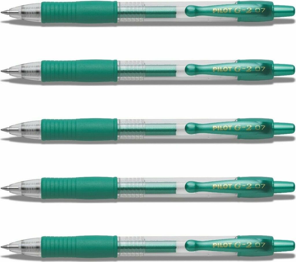 Pilot G2-07 Gelschreiber Metallicgrün - 5er-Set