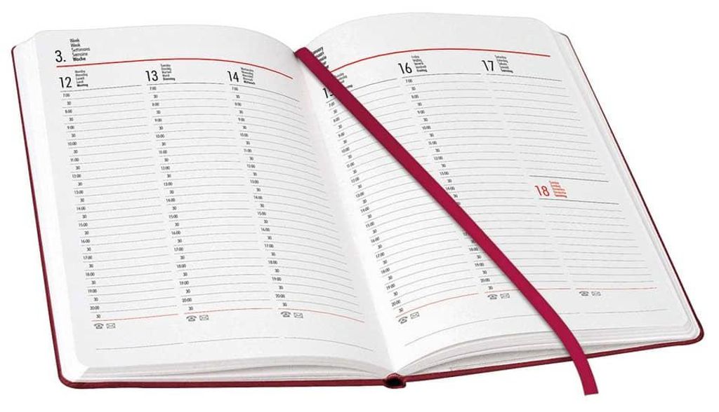 BSB 02-0148 Boekagenda "V-book" - 1 week / 2 pagina's, A5, Productafbeelding 