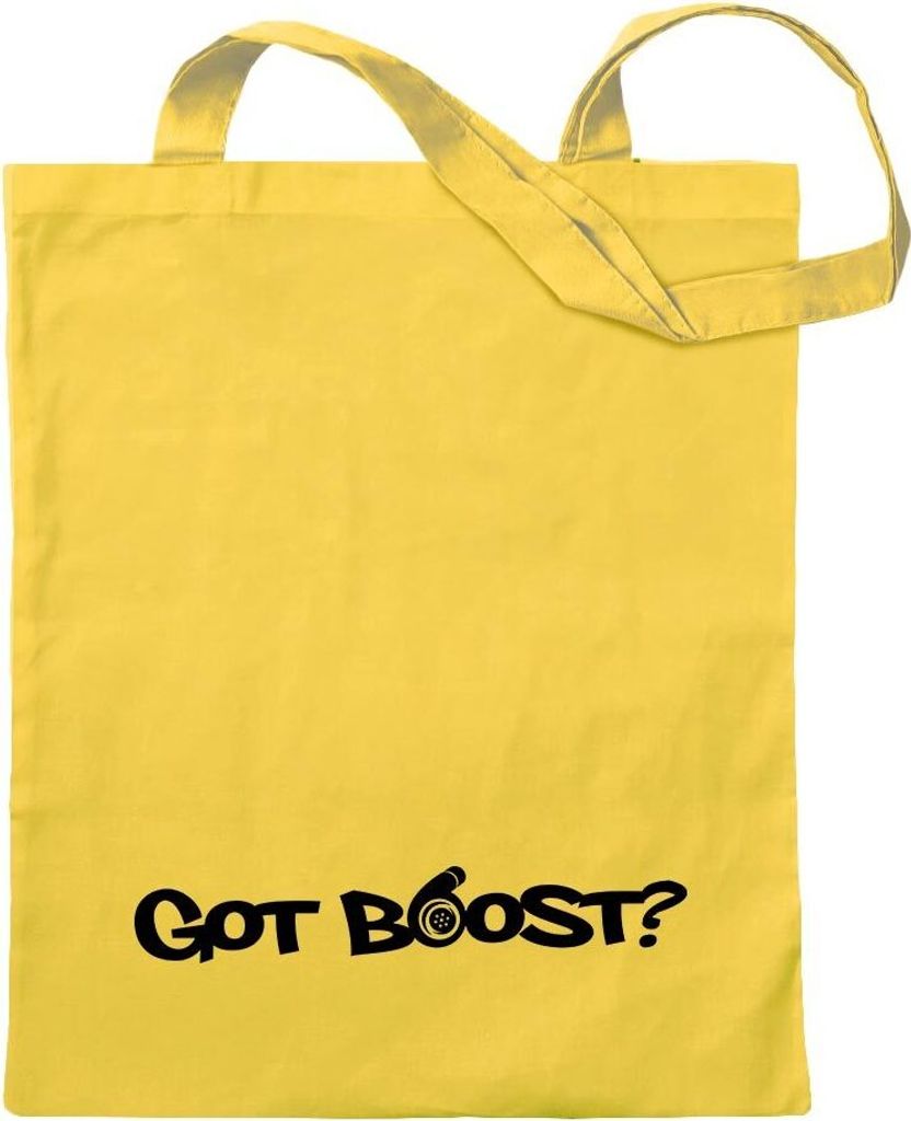Kiwistar - Baumwolltasche - gelb - Got Boost? - Tragetasche Stoffbeutel Umhängetasche Langer Henkel