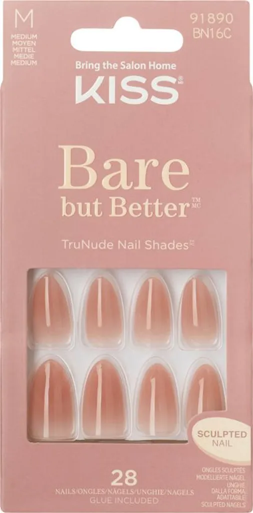 Ongles en Gel Flexibles Bare-But-Better 28 pcs - Tenue Longue Durée Pro