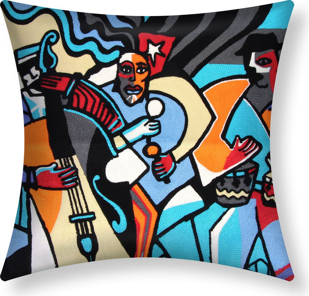 2er Set Kissenbezüge 45x45cm bestickt Art Marilis