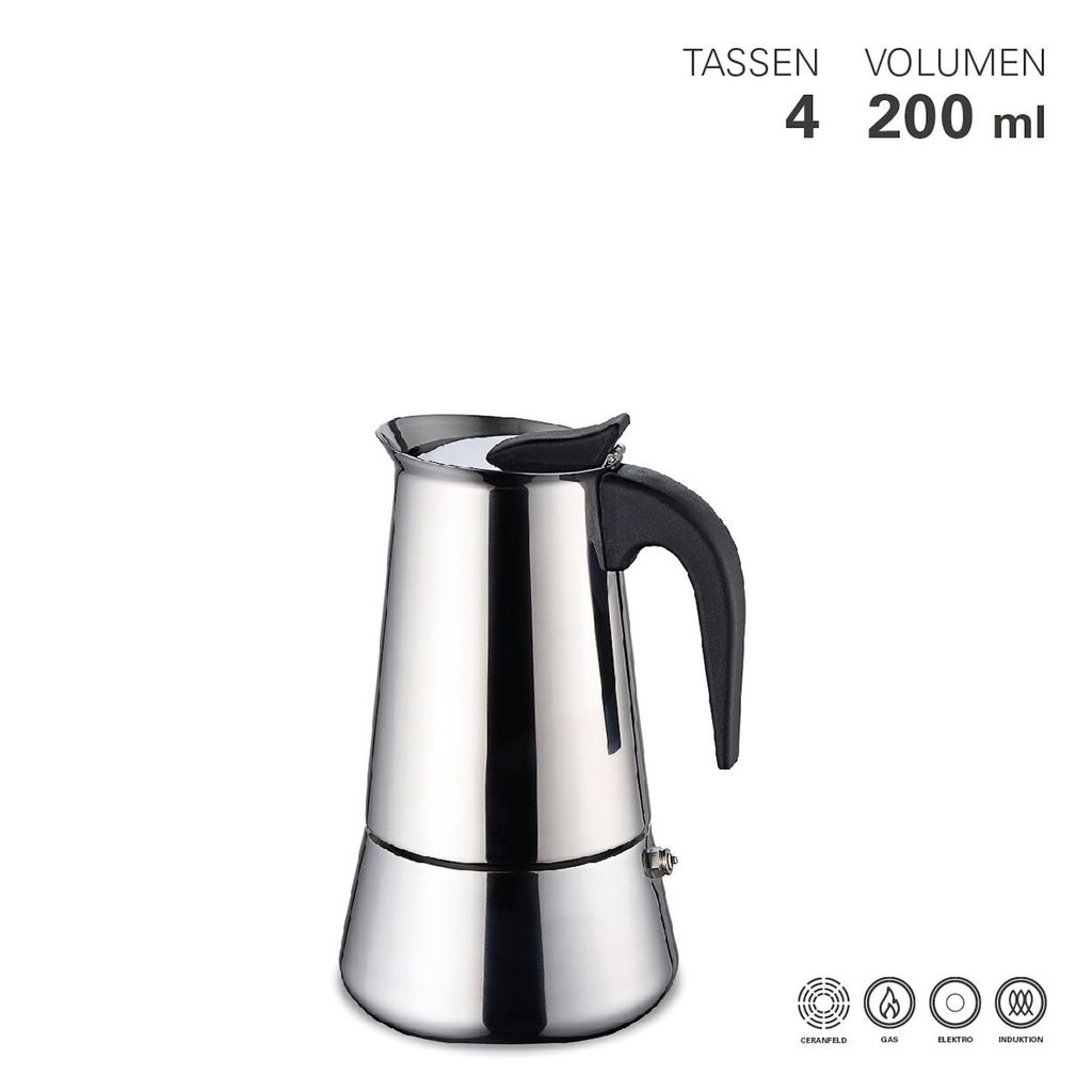 Weis Espressokocher 4 Tassen Edelstahl, Mokka-Kanne, Produktbild 