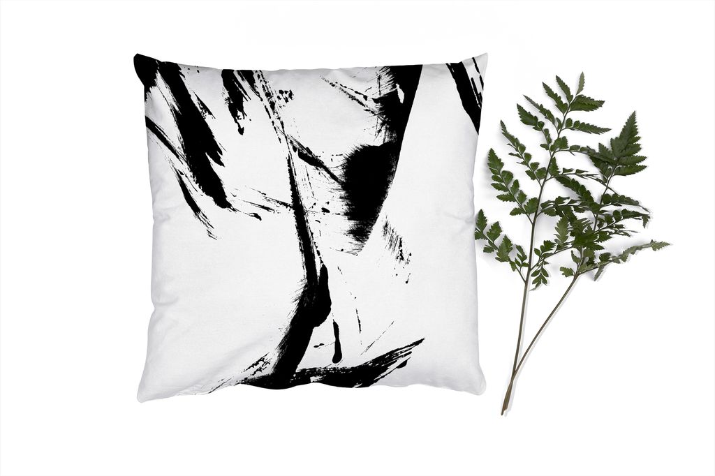 MuchoWow Zierkissen Sofakissen Wohnzimmer Dekokissen 50x50 cm Farbe - Schwarz - Abstrakt - Komfort - Sofakissen
