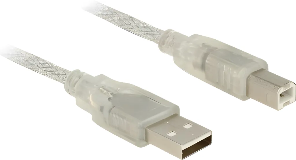 Cavo USB 2.0 A-B Delock 3m Trasparente | Cavo Stampante Professionale