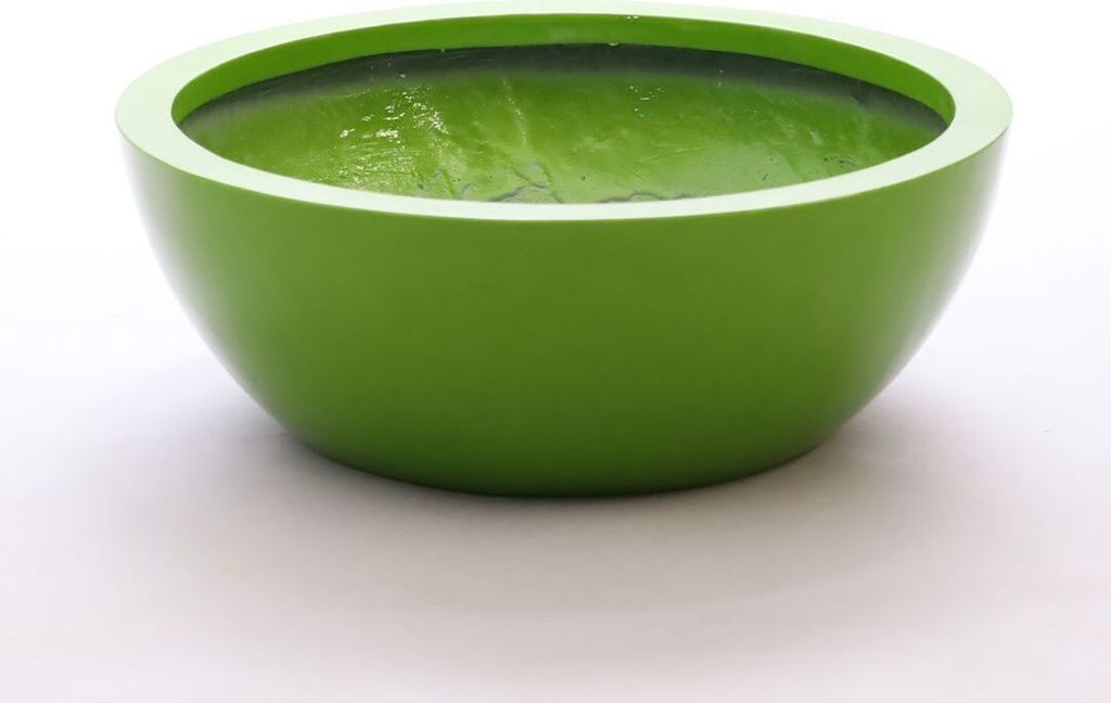 Elegant Einrichten | Pflanzkübel | Fiberglas | rund | D34xH12cm | hochglanz avocado grün