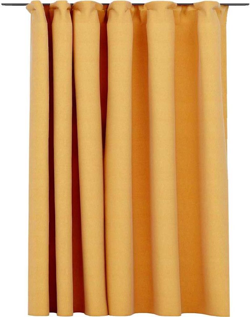 vidaXL Verdunkelungsvorhang mit Haken Leinenoptik Gelb 290x245 cm